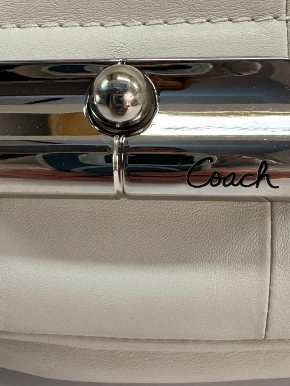 Coach Kristin Ivory Hobo Leather Bag with Stainless Steel Hardware - Picture 2 of 9